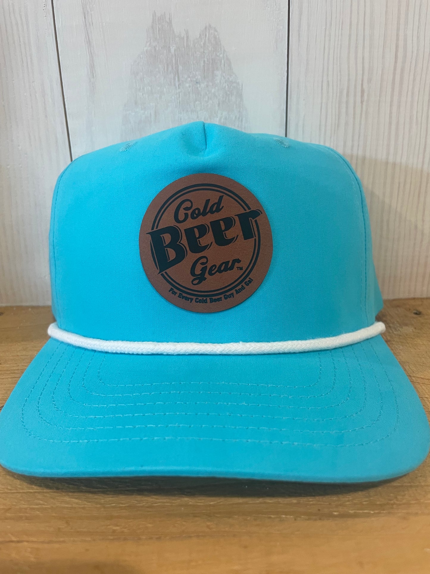 Cold Beer Gear Rope Hat (Aqua/White Rope)