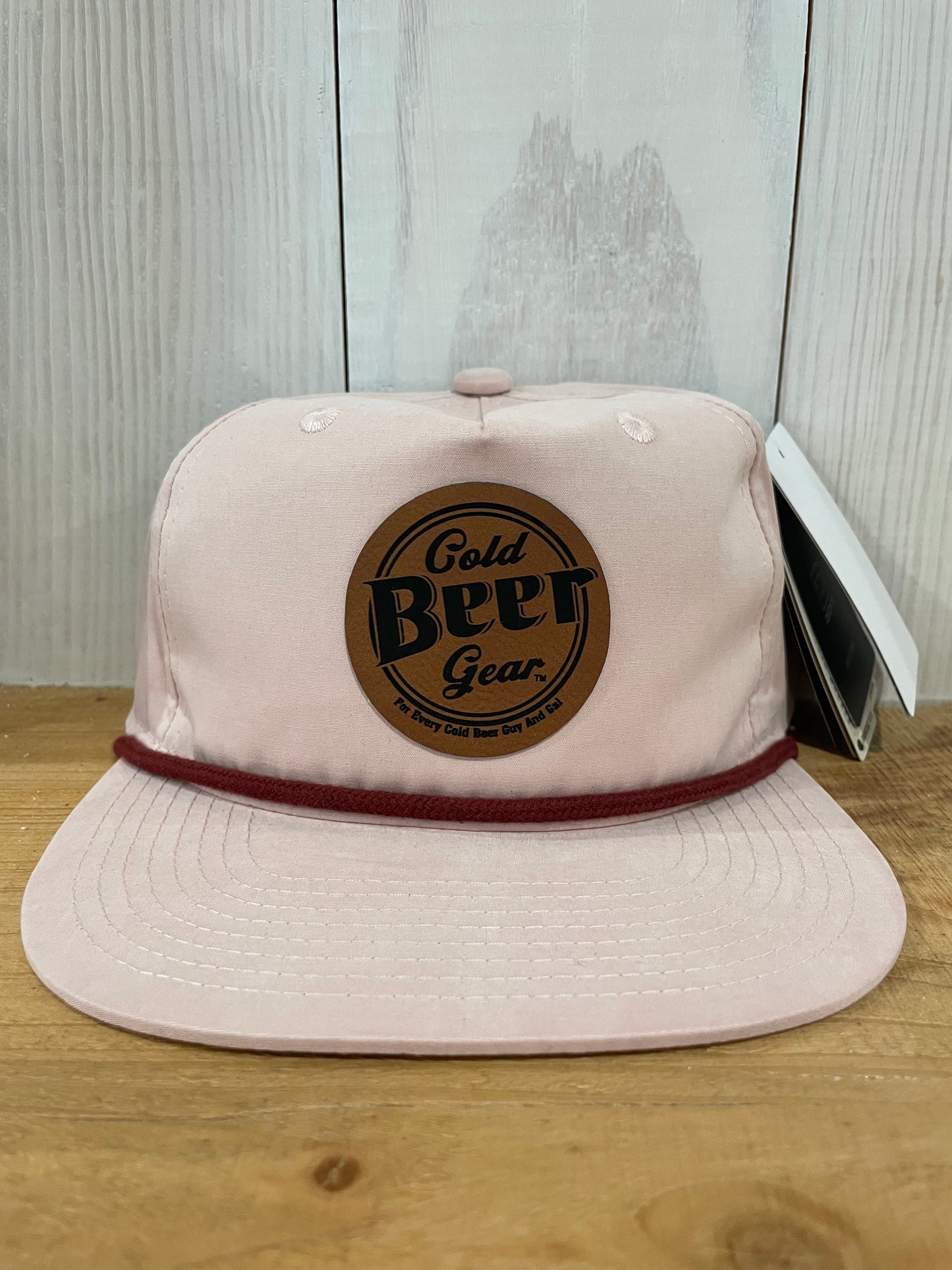 Cold Beer Gear Rope Hat (Peach/Maroon)