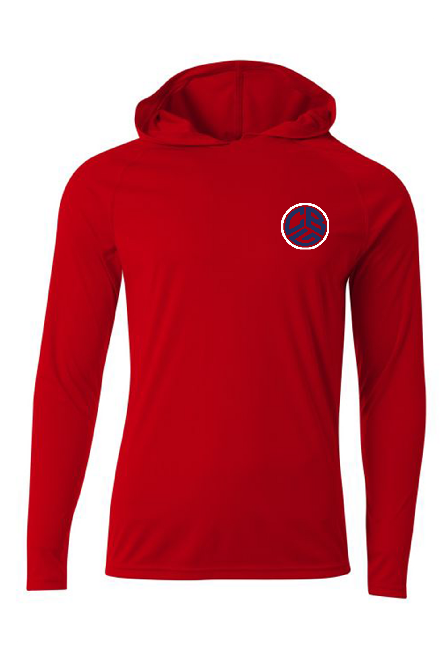 #CBG GULF OF AMERICA HOODED FISHING LONG SLEEVE DRIFIT (RED)