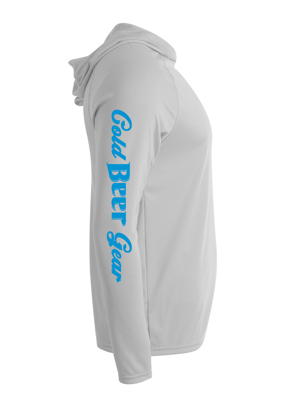 CBG HOODED FISHING LONG SLEEVE DRIFIT (GREY WITH ELECTRIC BLUE)