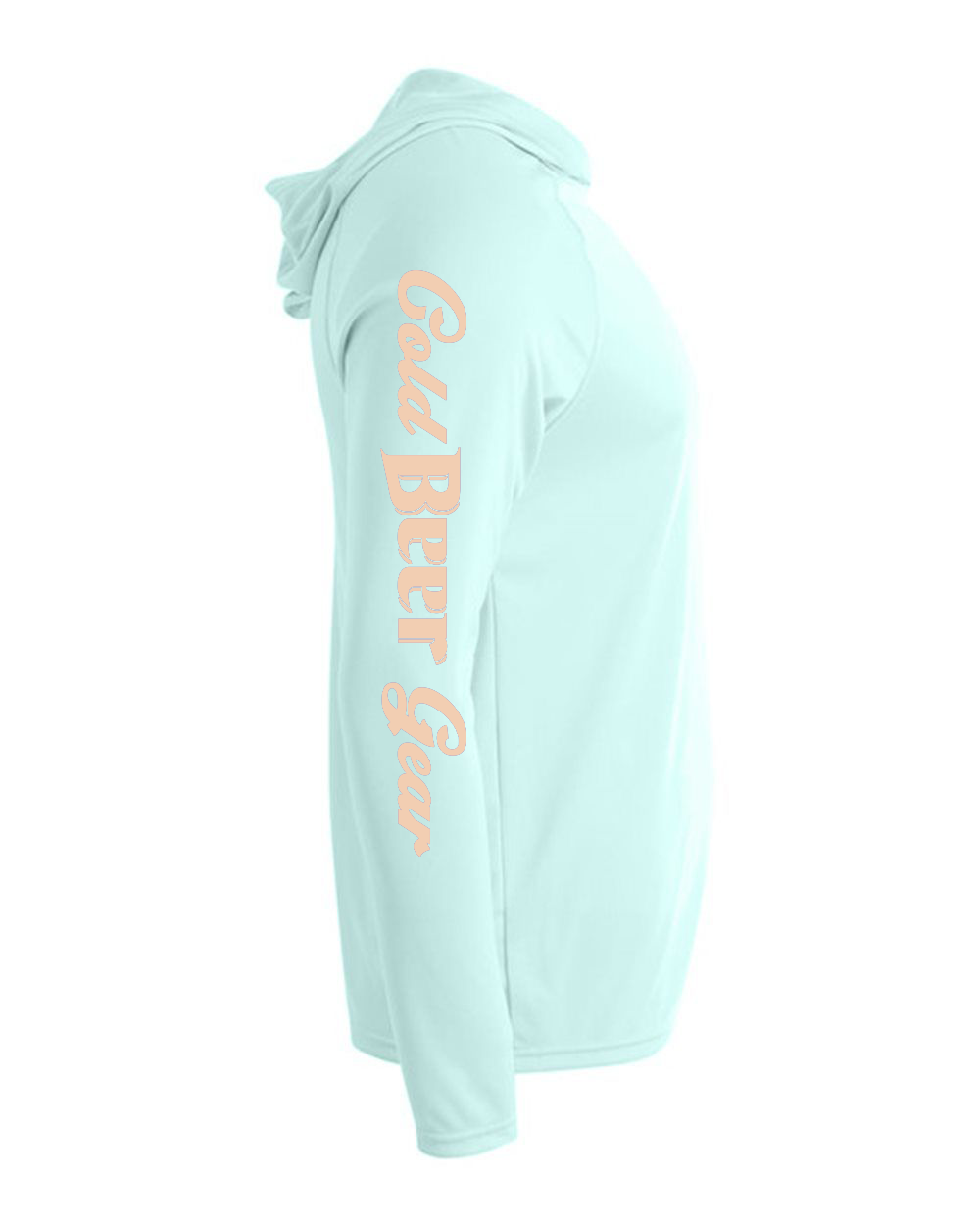 CBG HOODED FISHING LONG SLEEVE DRIFIT (SEA FOAM WITH PEACH)