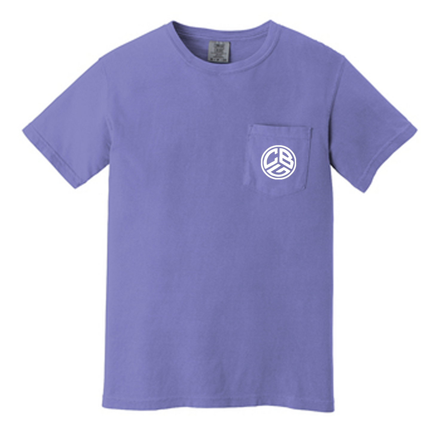 CBG COMFORT COLOR POCKET TEE (PURPLE W/ GOLD/WHITE WITH FOOTBALL)