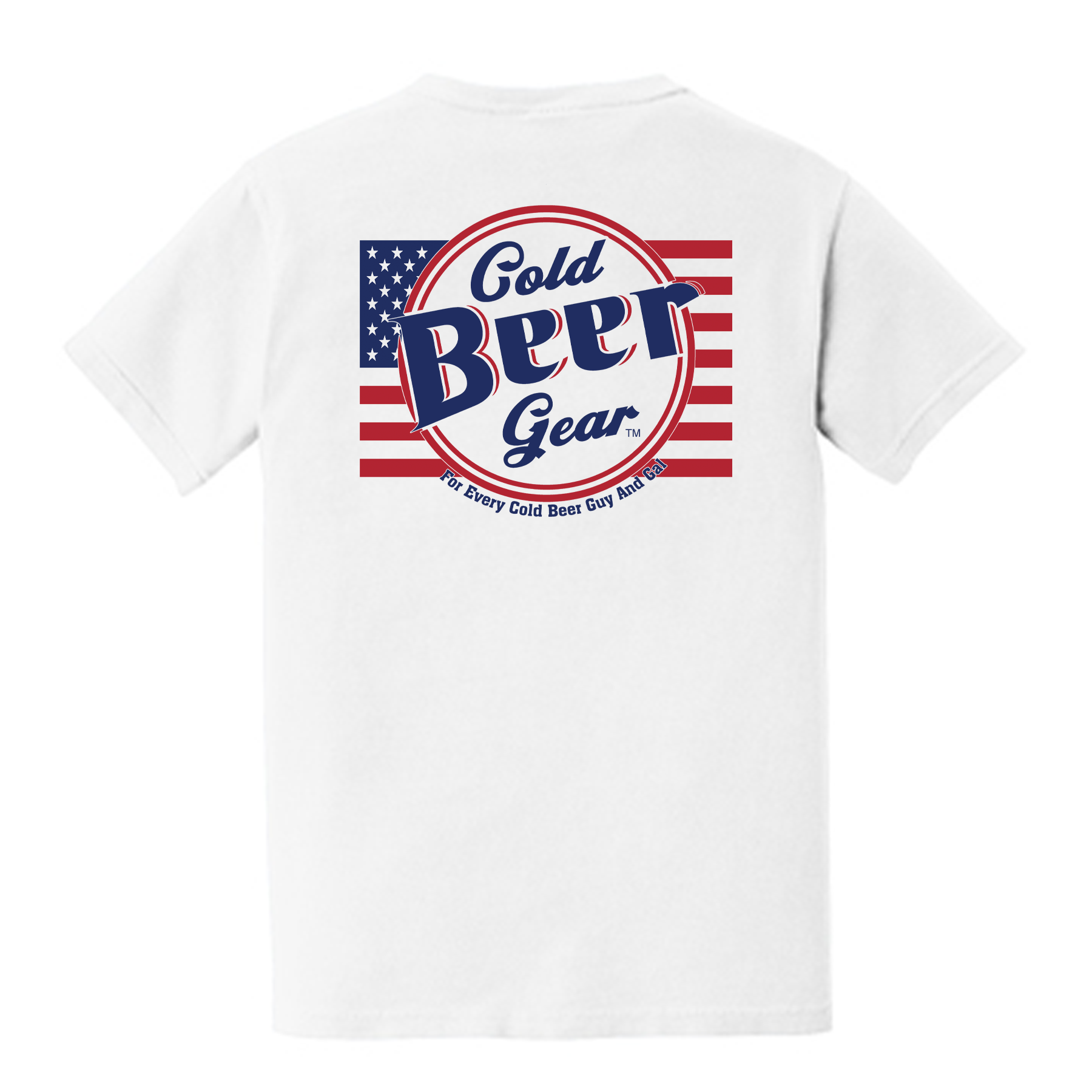 beer gear CBG COMFORT COLOR POCKET TEE (WHITE WITH CBG FLAG)