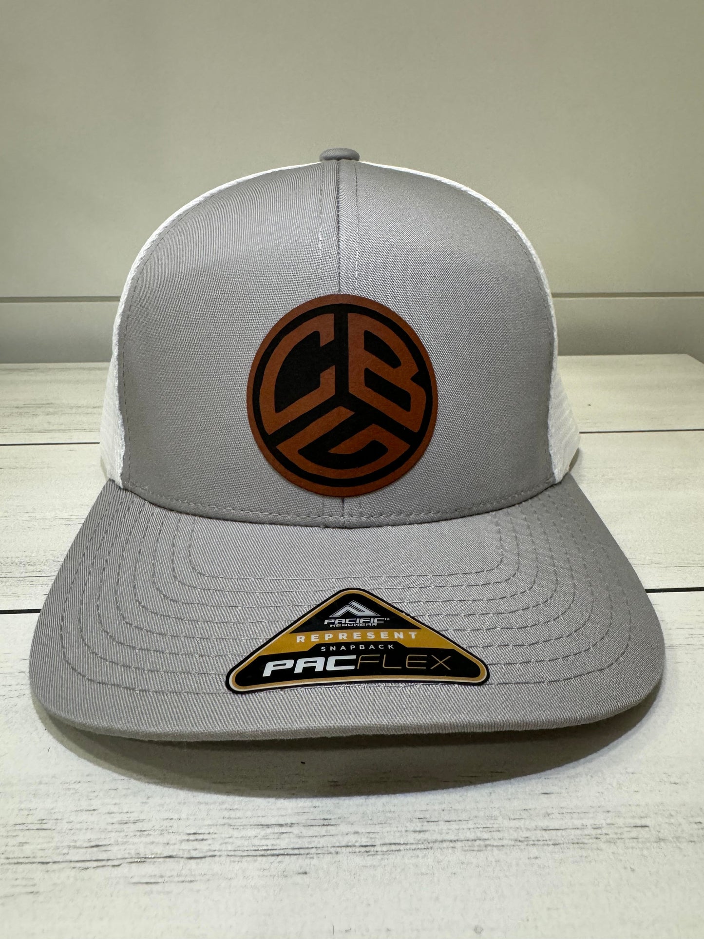 CBG Logo Hat (GREY FRONT/WHITE BACK) MID PROFILE FLEX