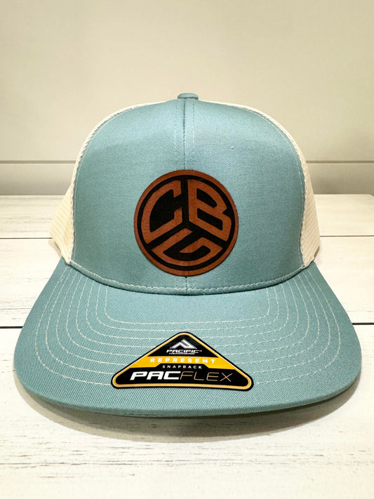 CBG Logo Hat (TEAL FRONT/WHITE BACK) MID PROFILE FLEX FIT