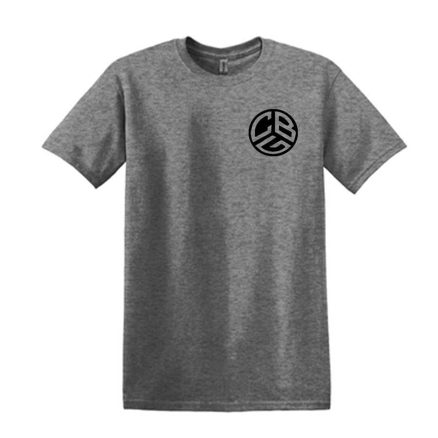 CBG Corner Logo Front /Cold Beer Gear Logo Back Short Sleeve Soft Style T (GREY HEATHERED/BLACK)