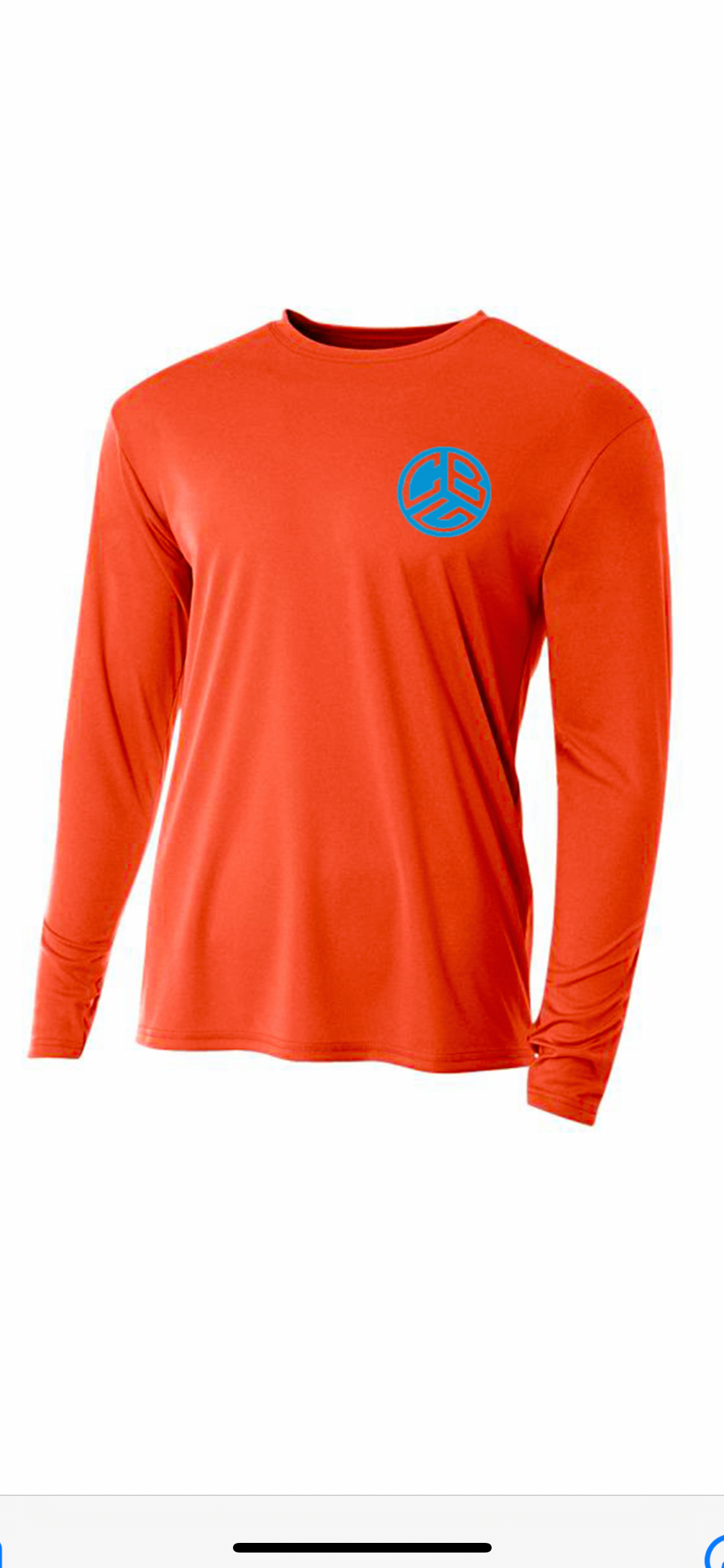 CBG Fishing Long Sleeve (NEON CORAL with Electric Blue)