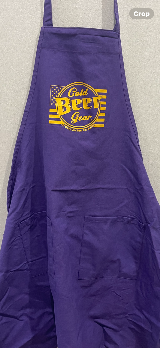 CBG APRON (PURPLE WITH GOLD FLAG LOGO)