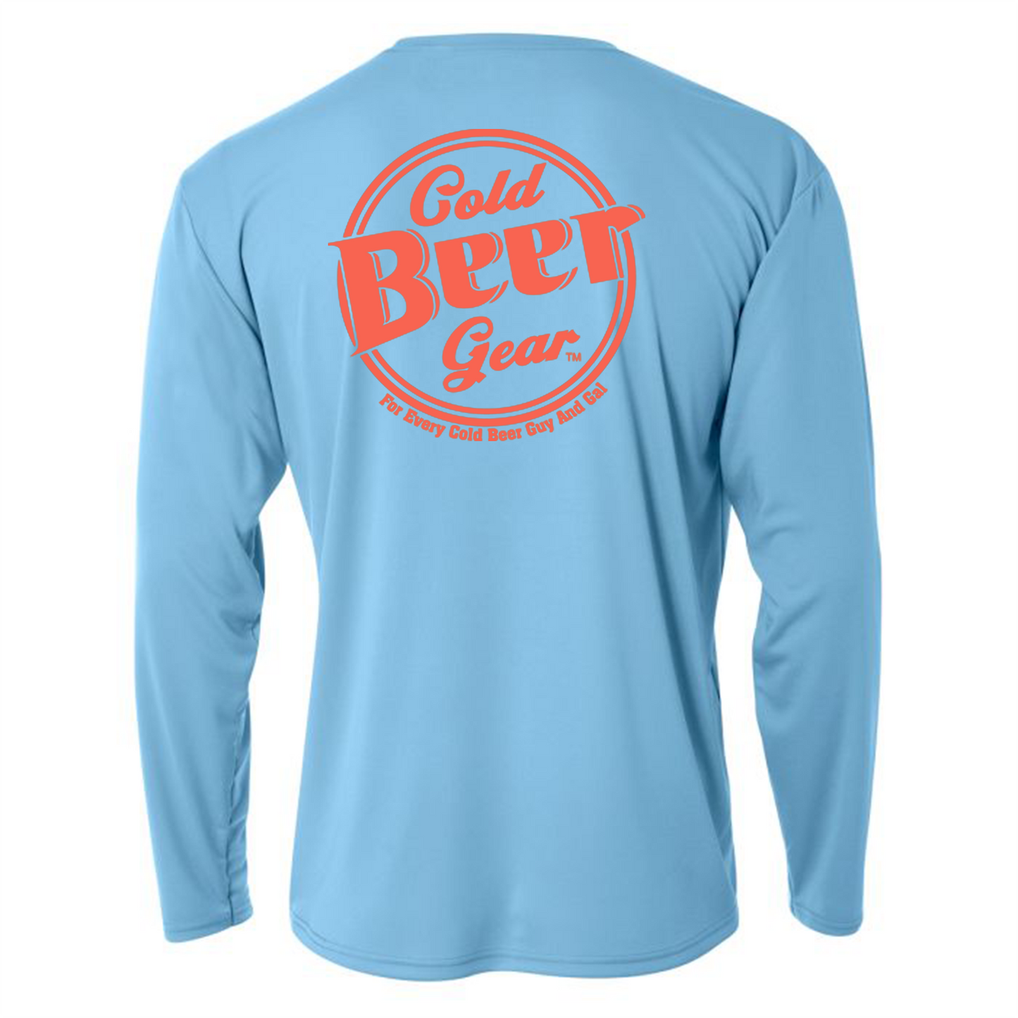 CBG FISHING LONG SLEEVE DRIFIT (LIGHT BLUE WITH CORAL)