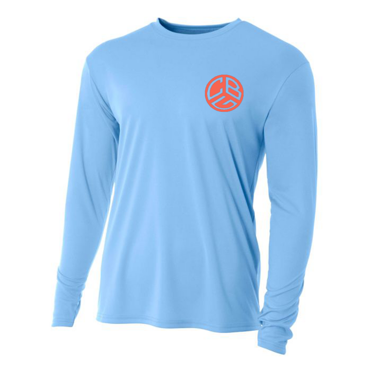 CBG FISHING LONG SLEEVE DRIFIT (LIGHT BLUE WITH CORAL)