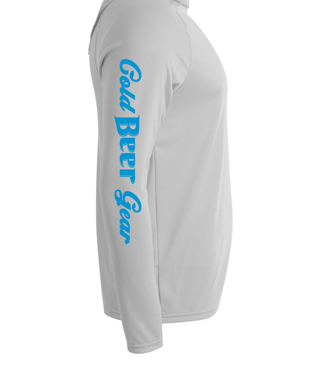 CBG FISHING LONG SLEEVE DRIFIT (GREY WITH ELECTRIC BLUE)