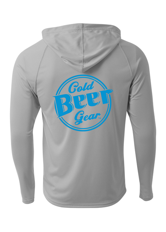 CBG HOODED FISHING LONG SLEEVE DRIFIT (GREY WITH ELECTRIC BLUE)