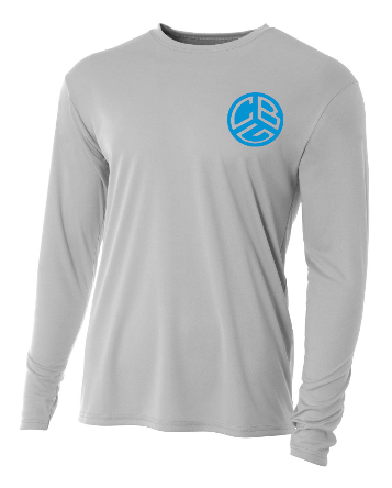 CBG FISHING LONG SLEEVE DRIFIT (GREY WITH ELECTRIC BLUE)