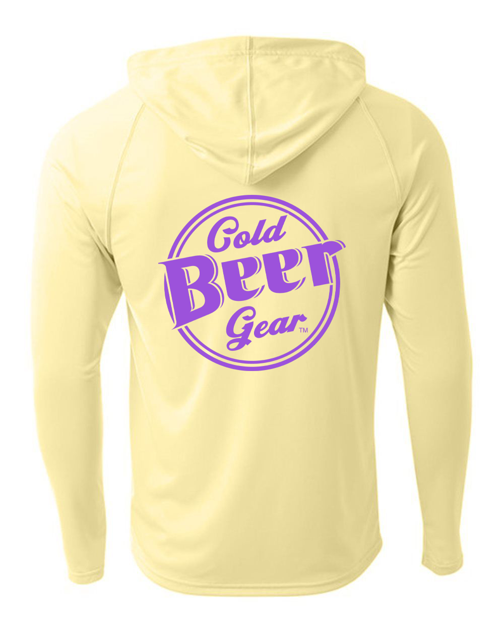 CBG HOODED FISHING LONG SLEEVE DRIFIT (YELLOW WITH PURPLE)