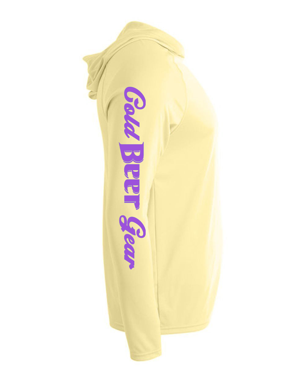 CBG HOODED FISHING LONG SLEEVE DRIFIT (YELLOW WITH PURPLE)